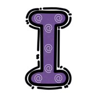 I alphabet letter png, purple color cute design png