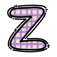 Z alphabet letter png, plaid pattern graphic png