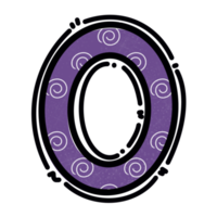 O alphabet letter png, purple color cute design png