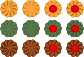 Big set homemade cookie different taste in pastry biscuit png