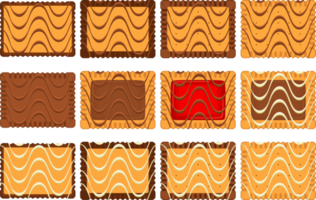 grand ensemble de biscuits faits maison au goût différent de biscuit de pâtisserie png