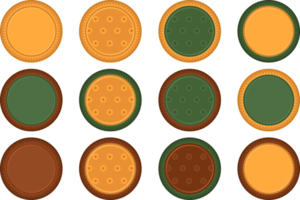 gran juego de galletas caseras de diferentes sabores en galletas de pastelería png