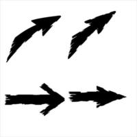 Arrow with ragged edges. Direction indicator in grunge style. vector