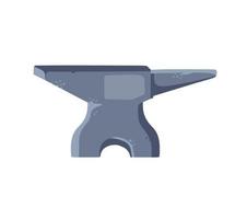 Blacksmith anvil. Symbol of work in forge. Forging and manufacturing of steel. Flat cartoon illustration vector