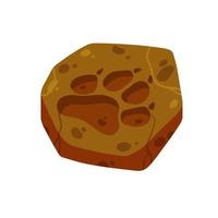 huella de lobo en el suelo. suelo marrón con pie. mundo salvaje y animal. pata de perro ilustración de dibujos animados vector