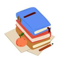 Book in cartoon style. Education and knowledge. Details of school and study. Modern trendy design. Closed cover vector