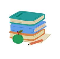 Book in cartoon style. Education and knowledge. Details of school and study. Modern trendy design. Closed cover vector