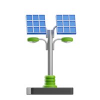 renewable energy street light illustration 3d png