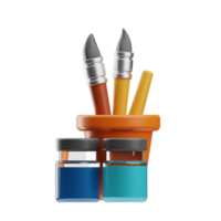 education, object paint brush illustration 3d png