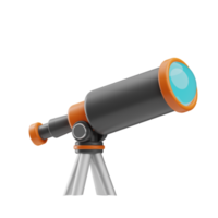 éducation, illustration de télescope d'objet 3d png