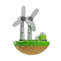 rinnovabile energia vento energia illustrazione 3d png