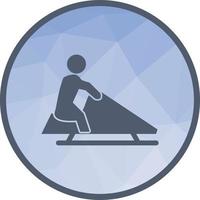 Riding Sled Low Poly Background Icon vector