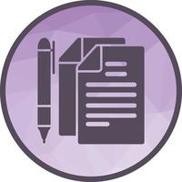 Documents and Pen Low Poly Background Icon vector