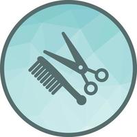 Comb and Scissor Low Poly Background Icon vector