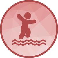 Jumping in Water Low Poly Background Icon vector