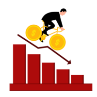 zakenman mislukking en financieel crisis png