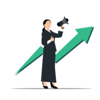 Businesswoman holding Megaphone png