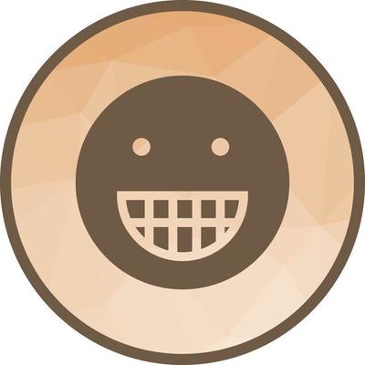 Big Grin Low Poly Background Icon