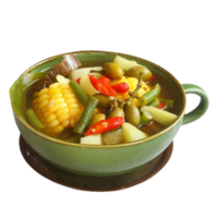 sayur asem or tamarind soup is a popular traditional Indonesian soup png