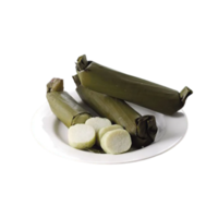 Lontong, Indonesian compressed rice cake in a form of a cylinder wrapped inside a banana leaf