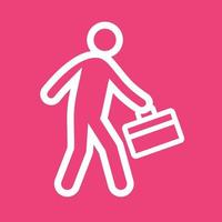 Walking with Briefcase Line Color Background Icon vector