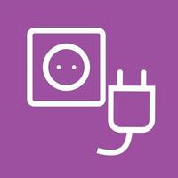 Plug and Socket Line Color Background Icon vector