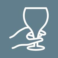 Holding Wine Goblet Line Color Background Icon vector