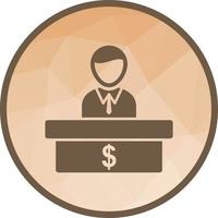 Cashier Low Poly Background Icon vector