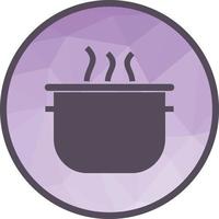 icono de fondo de olla de cocina de baja poli vector