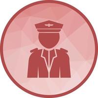 icono de fondo polivinílico bajo del capitán de vuelo vector