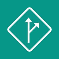 Deviation Sign Line Color Background Icon vector