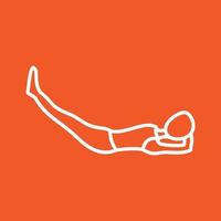 Low Boat Pose Line Color Background Icon vector