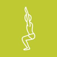 Chair Pose Line Color Background Icon vector