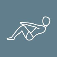 Boat Pose Line Color Background Icon vector