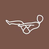 Half Boat Pose Line Color Background Icon vector
