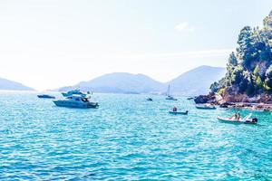 Gulf with many yachts and boats near beach o of Italy photo