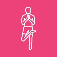 Tree Pose Right Line Color Background Icon vector