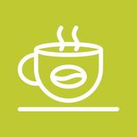 Hot Coffee Line Color Background Icon vector