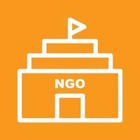 NGO Building Line Color Background Icon vector