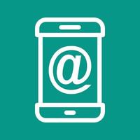 Email Address Line Color Background Icon vector