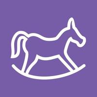 Rocking horse Line Color Background Icon vector