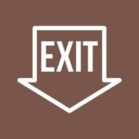 Exit Line Color Background Icon vector