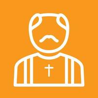 Priest Line Color Background Icon vector