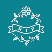 Rest In Peace Line Color Background Icon vector