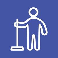 Man Holding Wiper Line Color Background Icon vector