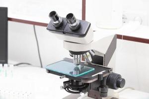 Medical microscope for the study of biological material. photo