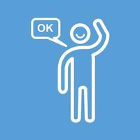 Optimistic Line Color Background Icon vector