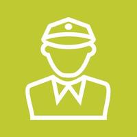 Police Man Line Color Background Icon vector