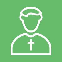 Priest Line Color Background Icon vector