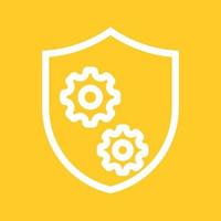 Shield Settings Line Color Background Icon vector